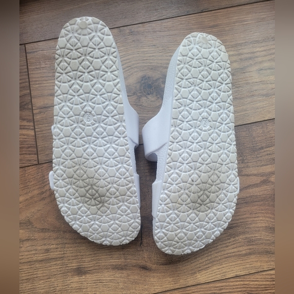 Shade & Shore 2 Band Footbed Slide Open Toe White Sandals Size 9 - Picture 2 of 4